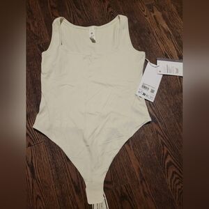 lululemon athletica Nulu Wundermost Square-Neck Bodysuit Bodysuit In Bone/Cream